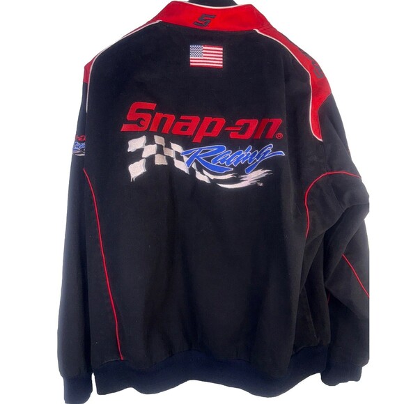 Snap-on Racing Jacket Mens XL, Black/ Red Embroidered Checkered Flag. - Picture 9 of 10